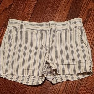 J. Crew Women's Cream and Blue Striped Shorts